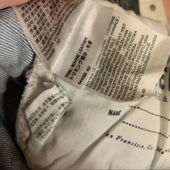 Levi’s Made and Crafted Unique Split Leg Mid Rise Light Wash Bleached Jeans New